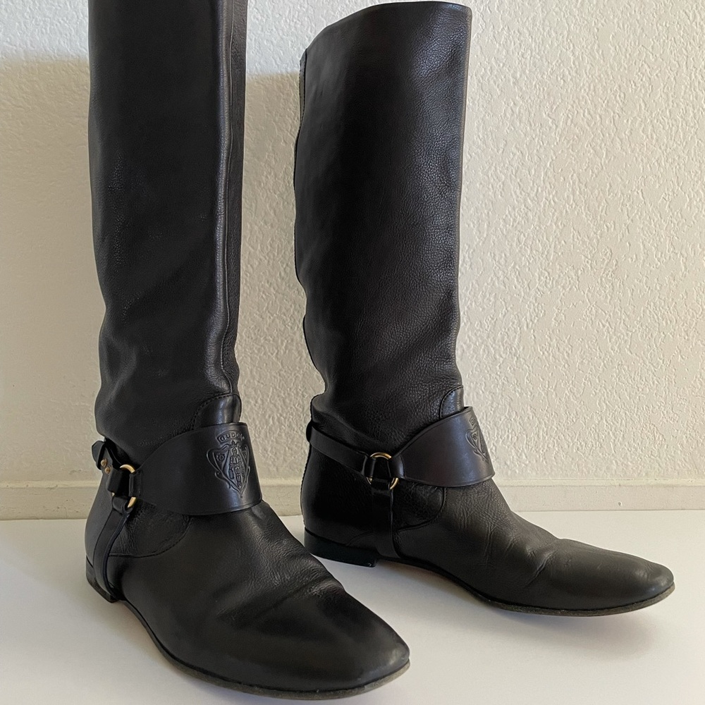 Gucci Emblem Equestrian Riding Boots 39 1/2